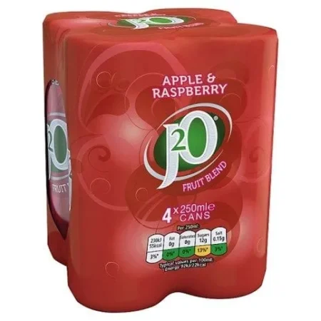 J2O Apple & Raspberry Cans 4 x 250ml