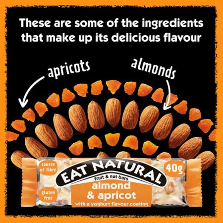 Eat Natural Almond & Apricot with a Yoghurt Coating Fruit & Nut Bars 40g